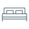 Deep blue queen bed icon