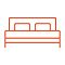Queen bed orange icon