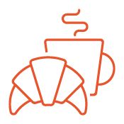  オレンジ色のクロワッサンのアイコン