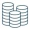 Deep blue coins icon