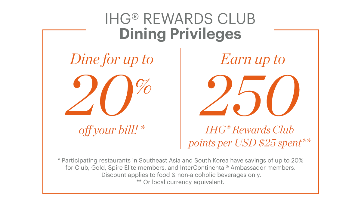 Ihg Rewards Dining Privileges Holiday Inn Singapore Atrium
