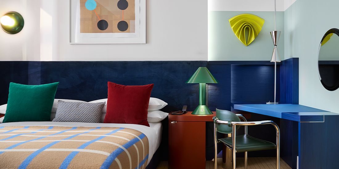 colorful modern guestroom at frankfurt main hotel