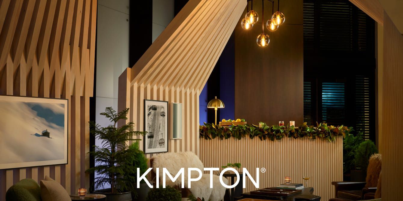 moody lighting in a winter themed lobby