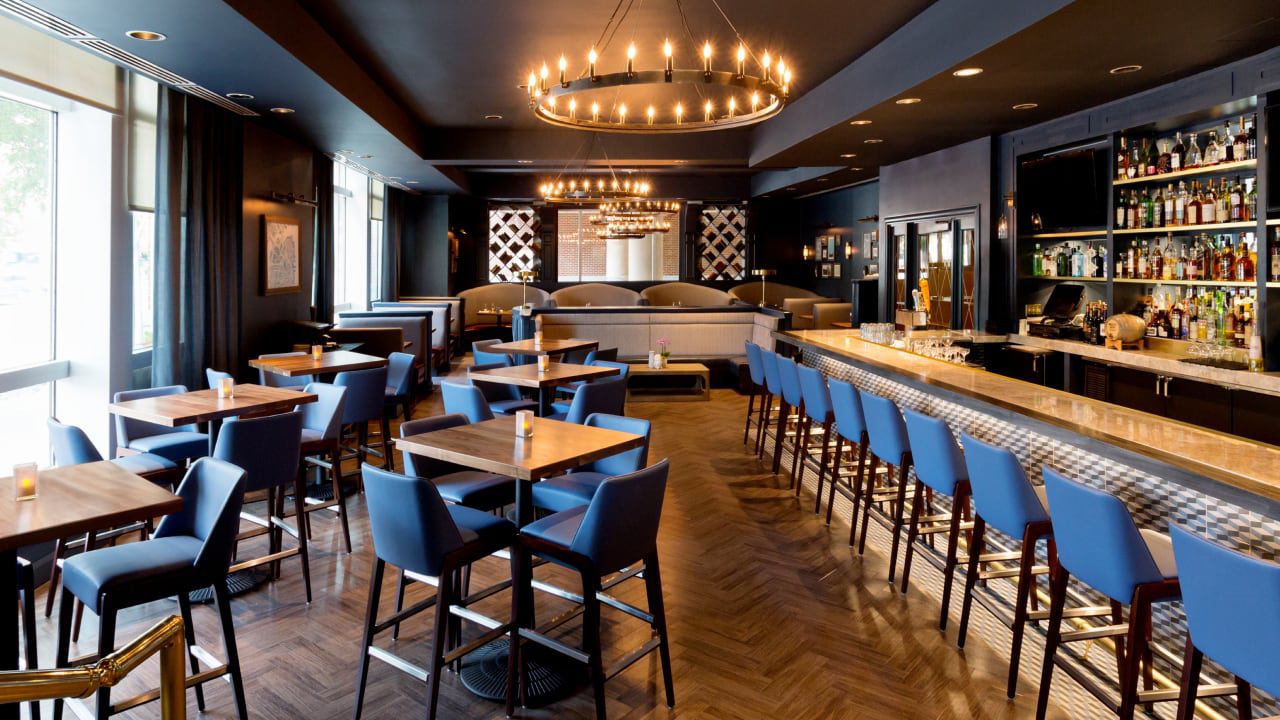 Inviting bar at Kimpton Marlowe Hotel in Boston