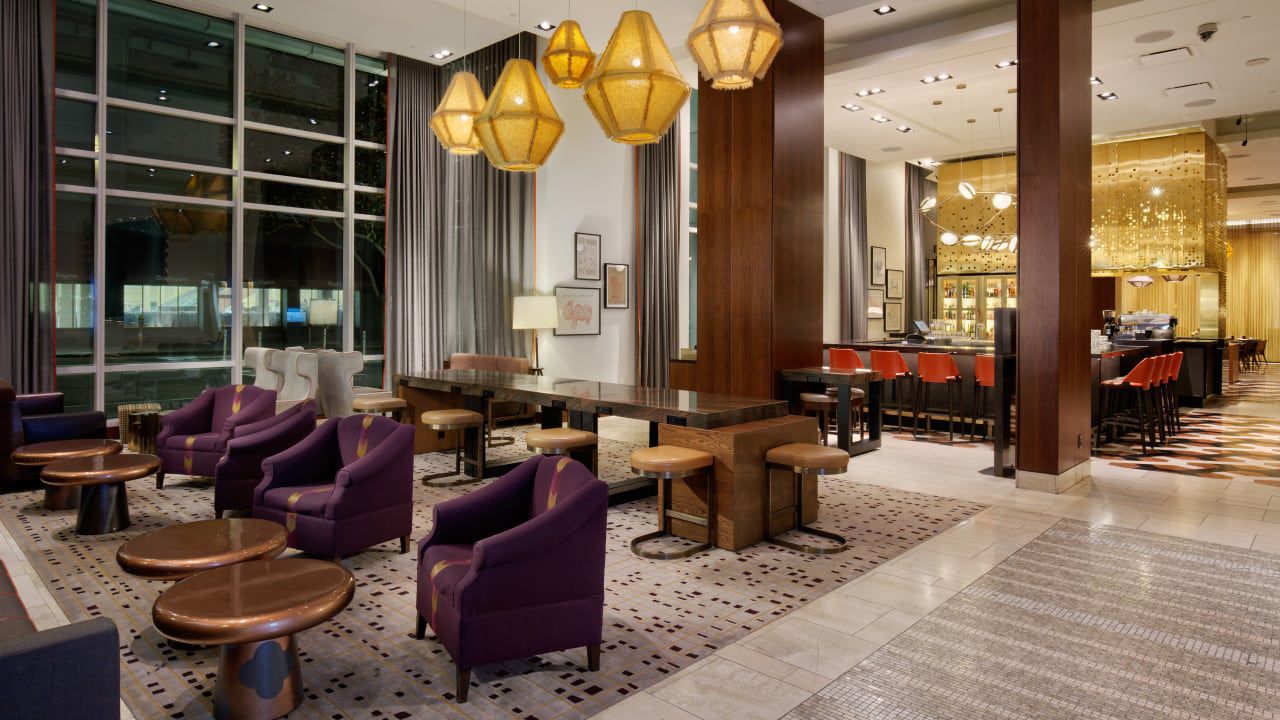 Warm lighting and lobby seating at InterContinental San Francisco