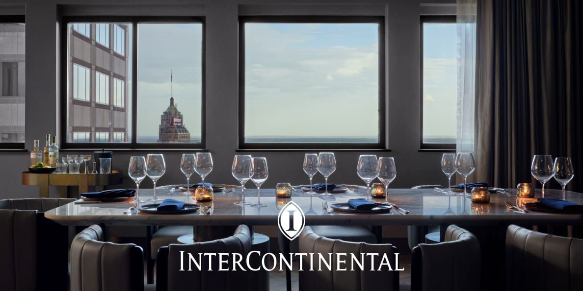 InterContinental San Antonio Riverwalk fine dining restaurant with elegant table settings and upscale ambiance