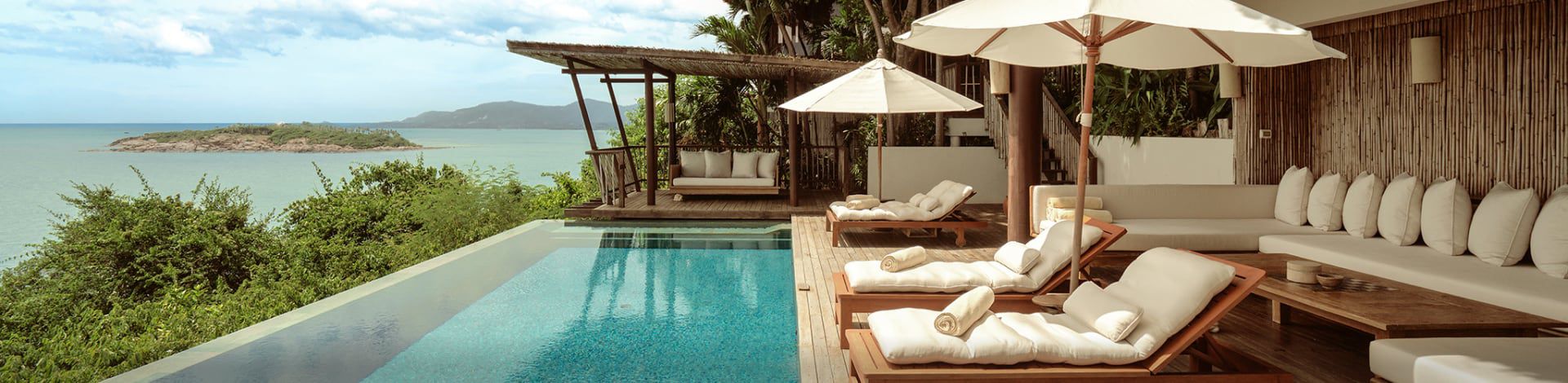 Dramatic pool and gulf views at Six Senses Samui