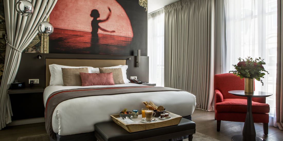 Hotel Indigo Paris guest room with Parisian design details
