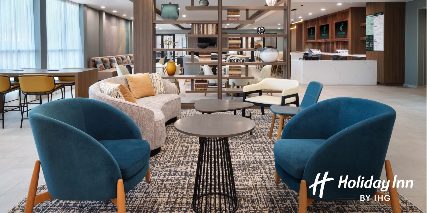 Aerial view of swimming pool and palm trees