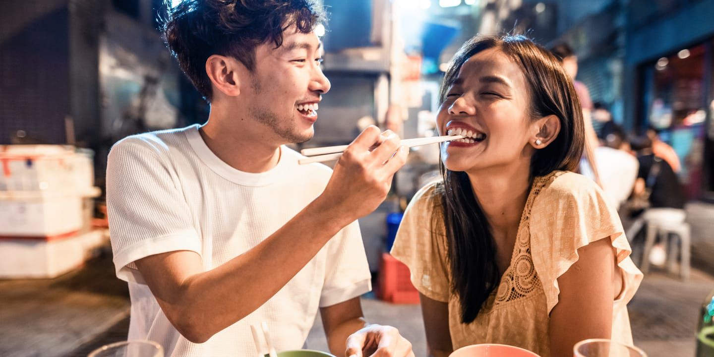 Couple sharing a meal