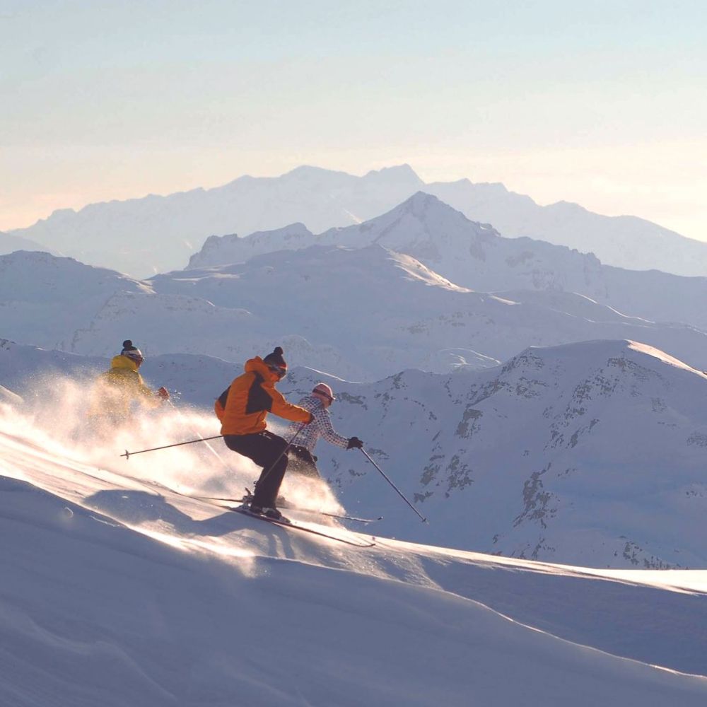 Snow mountain skiing