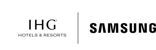Logo of IHG Hotels &amp; Resorts and Samsung