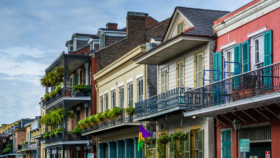 Colorful downtown New Orleans buildings