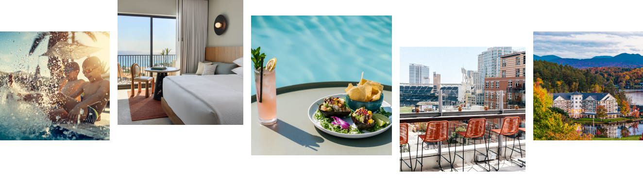 Poolside lounging, yummy bites, a cozy room, and incredible views await.