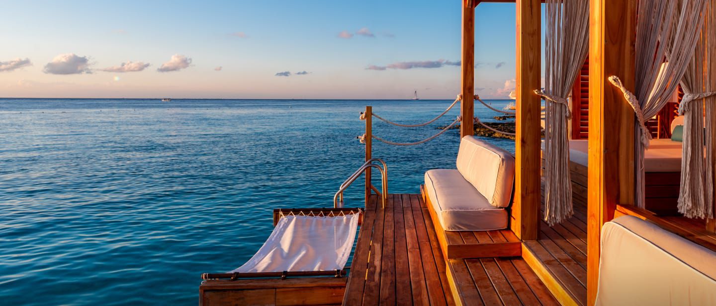 Private waterfront patio overlooking the ocean