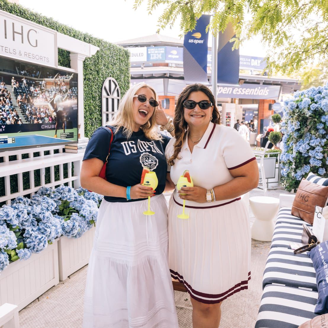 Ladies enjoying a day out at the match.