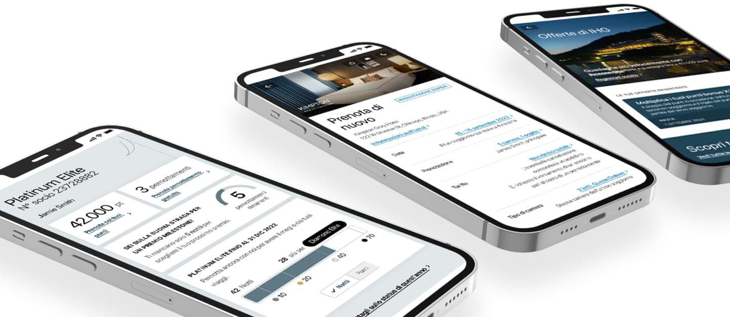 Immagine di schermata del telefono con l'app IHG One Rewards