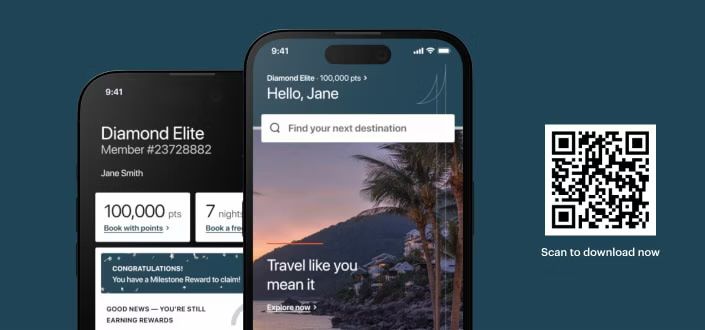 Iphone images with app pages and QR code