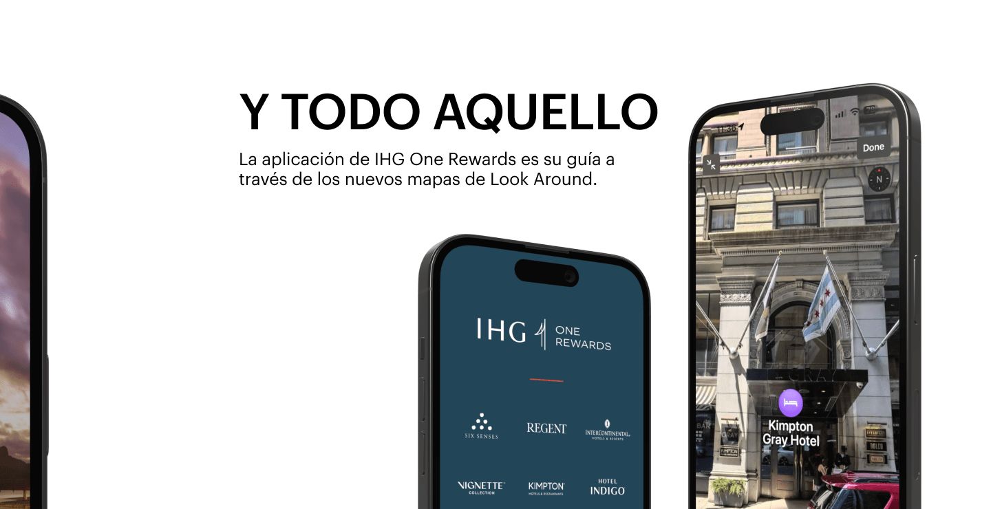 IHG app look around map on phone screen