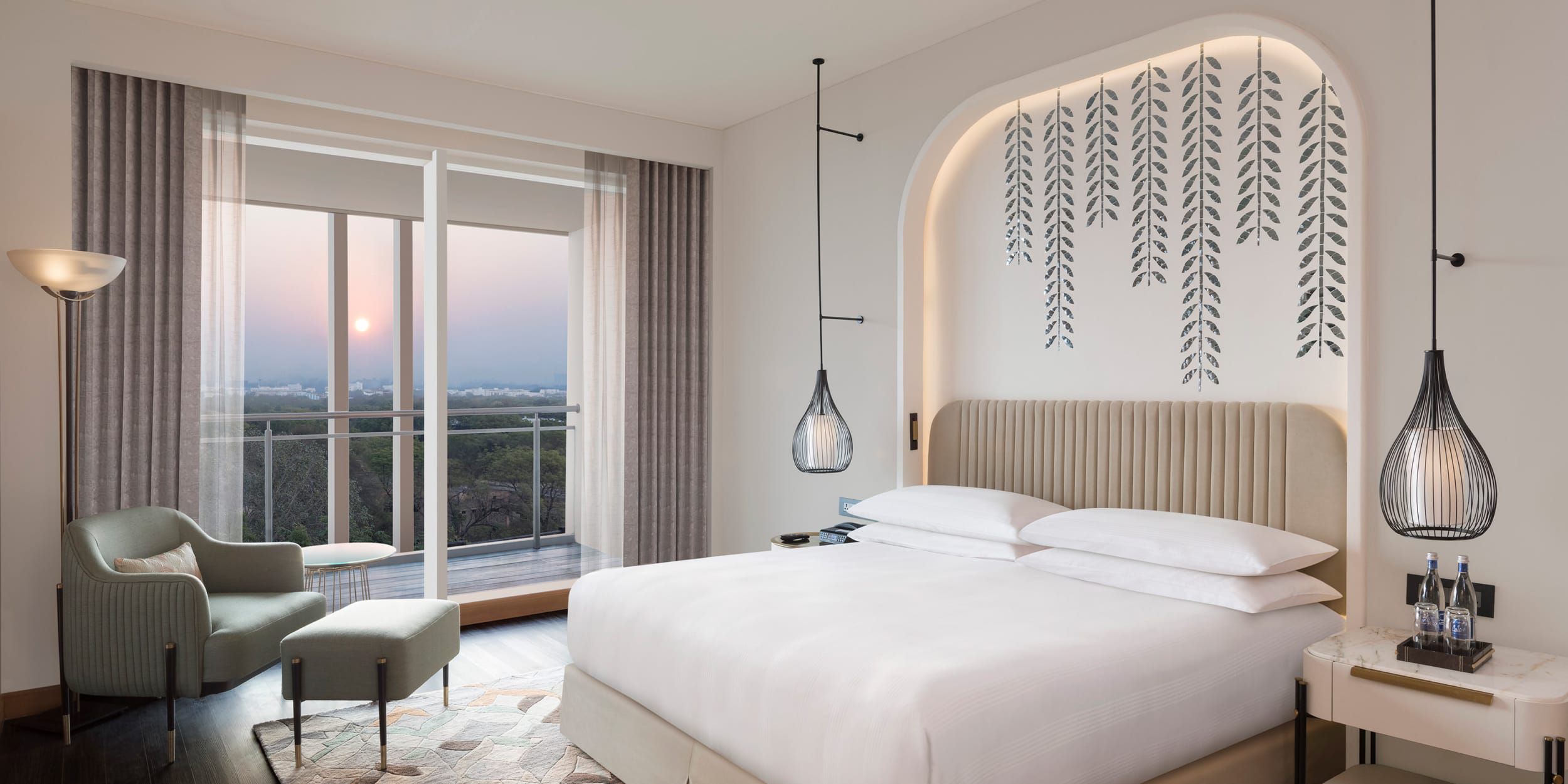 A room with sunset view