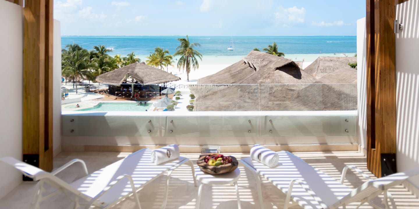 Balcone con vista sulla spiaggia