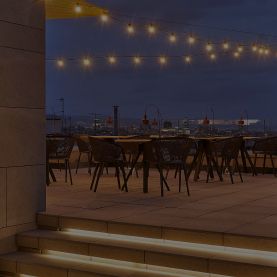 Background image of a hotel patio