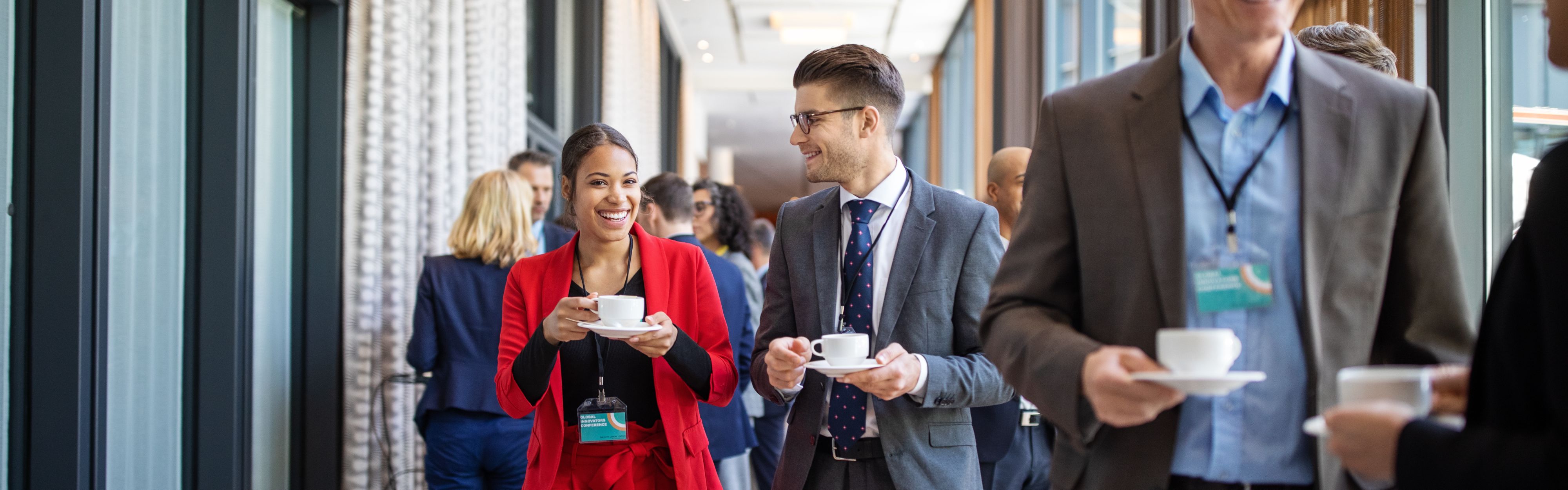 People talking at a conference