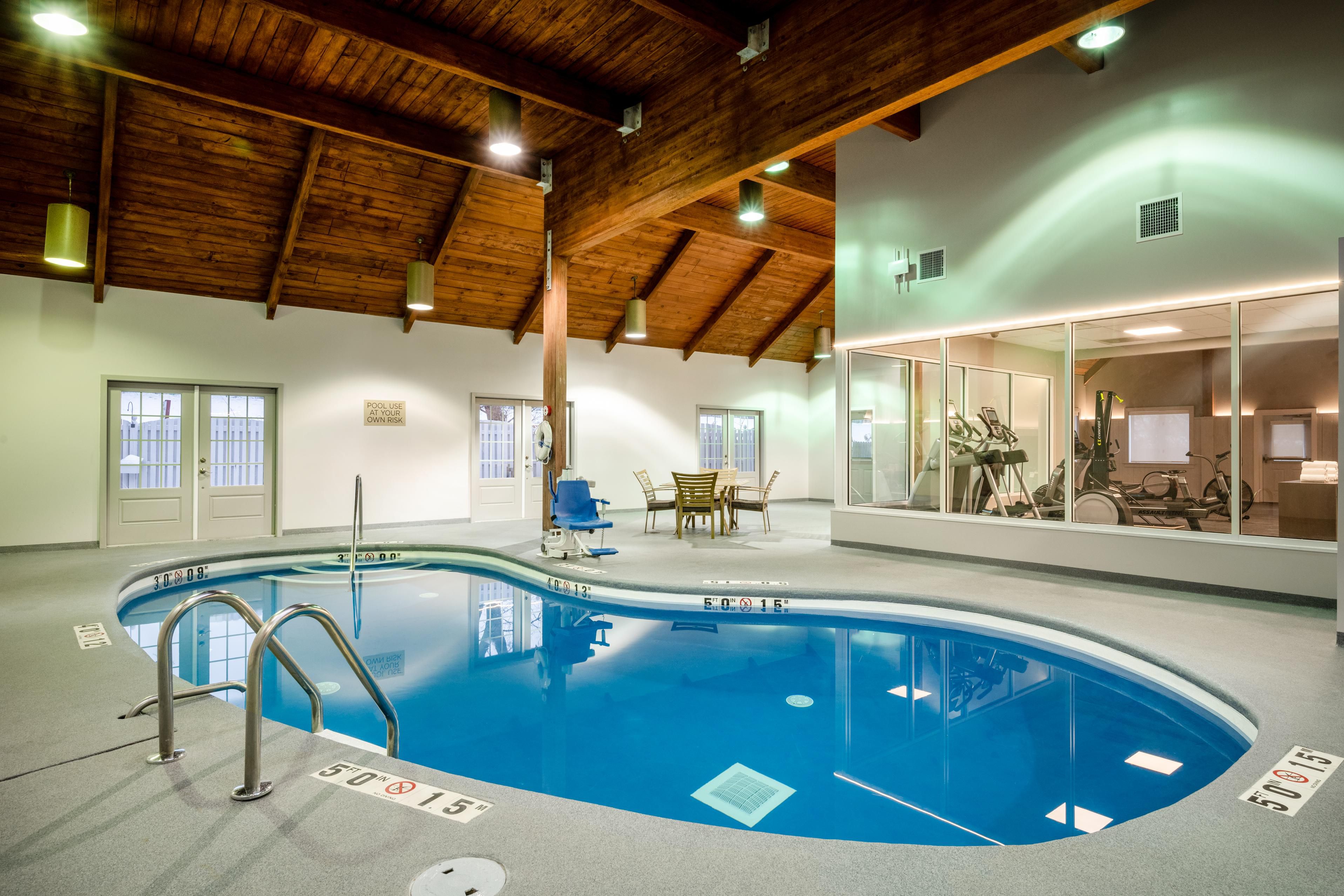 Indoor heated pool open 7AM-9PM daily