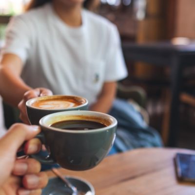 Morning coffee and complimentary breakfast, ready when you are