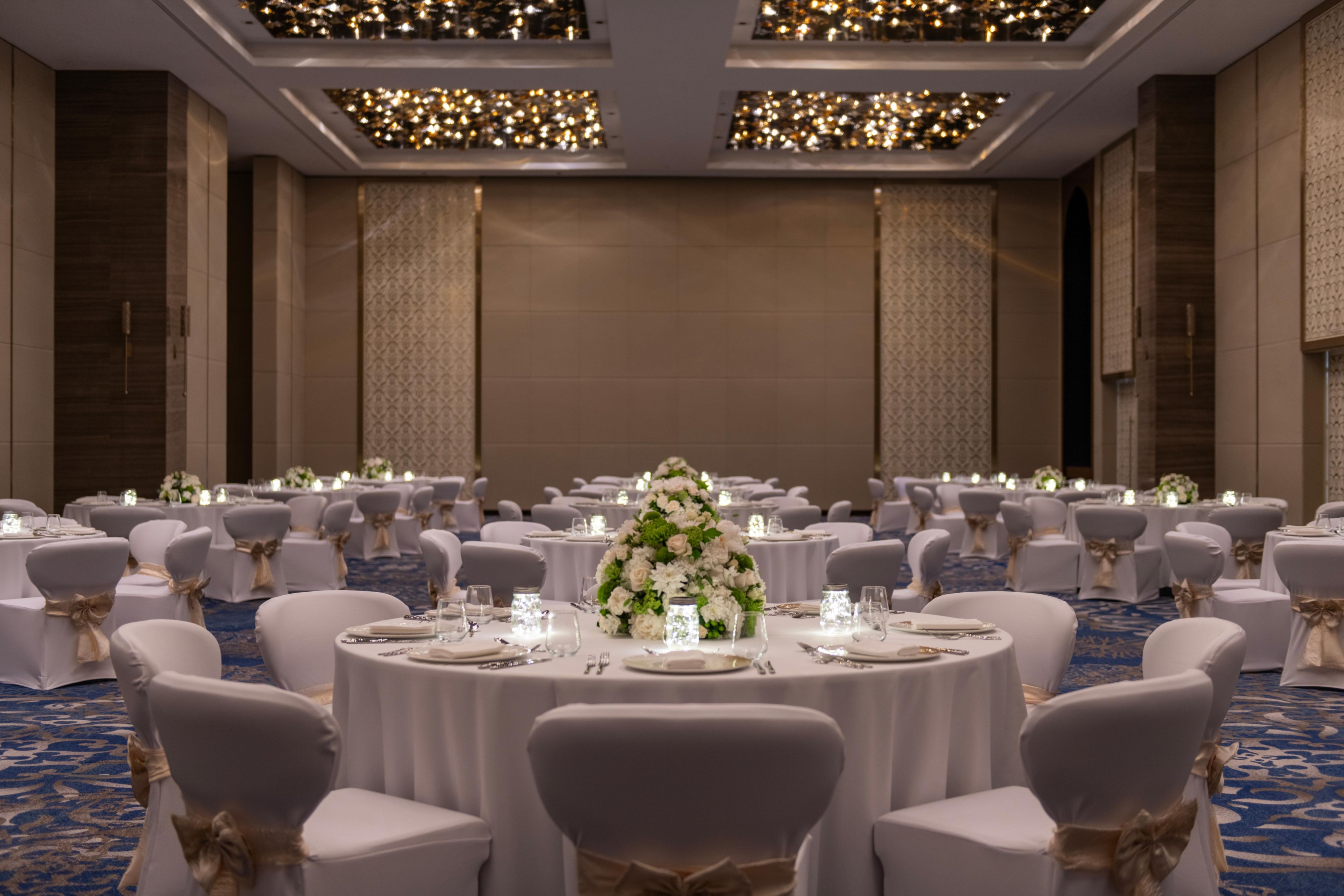 Celebrate your special day with elegance and style at our exquisite event venue, perfect for medium-sized weddings and social events. Our stunning space provides the ideal backdrop for your event, whether you're planning a grand celebration or an intimate gathering with your closest friends and family.