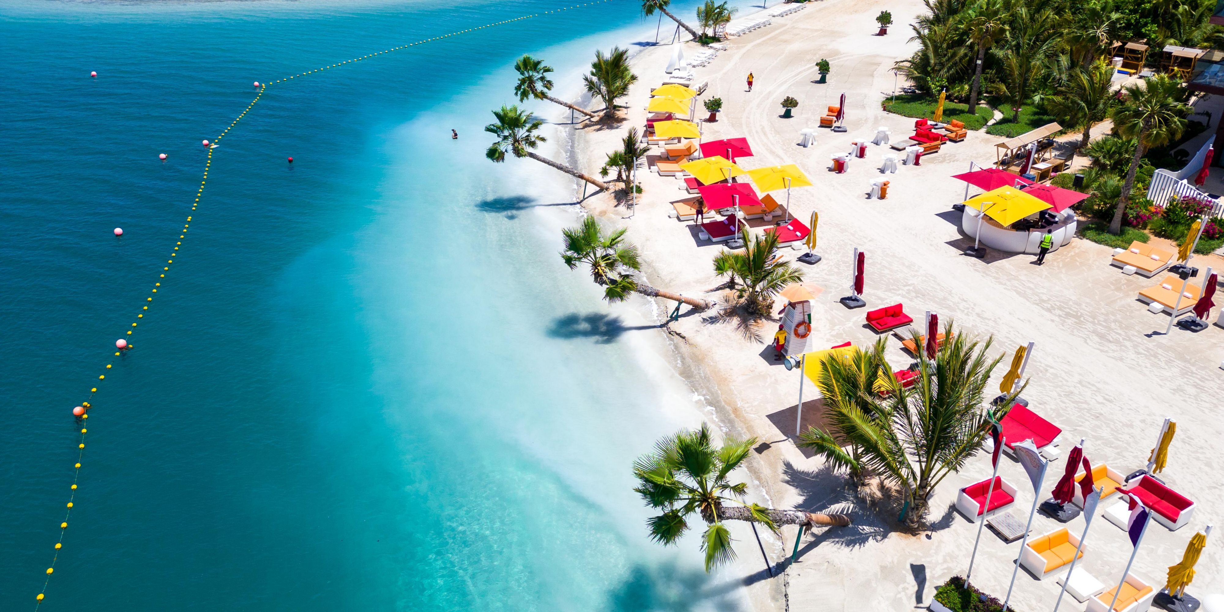An ultimate escape by the beach, where luxury meets tranquility, nestled along the pristine shoreline of Dubai World Island. While it offers fun and an all-day party on one side, it also provides an idyllic retreat for those seeking a serene and rejuvenating getaway.
