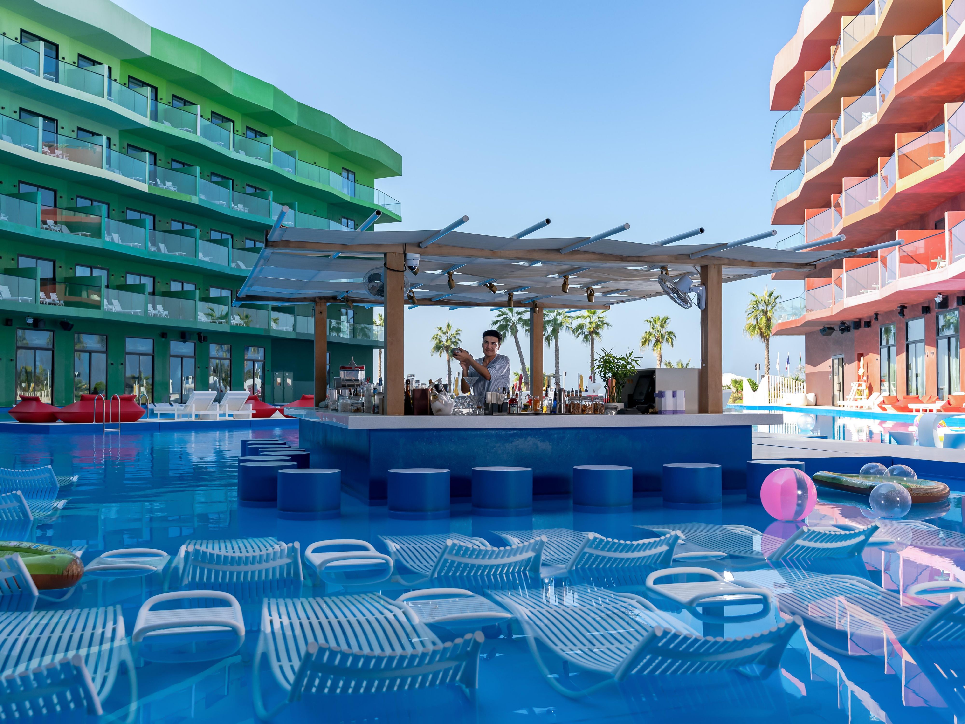 Join us for the all-day pool party, where the sun, fun, and refreshing vibes never end. Whether you're looking to relax by the water, enjoy vibrant entertainment, or indulge in delicious snacks and drinks, our pool party has something for everyone. A buzzing poolside DJ will play music throughout the day, every day.