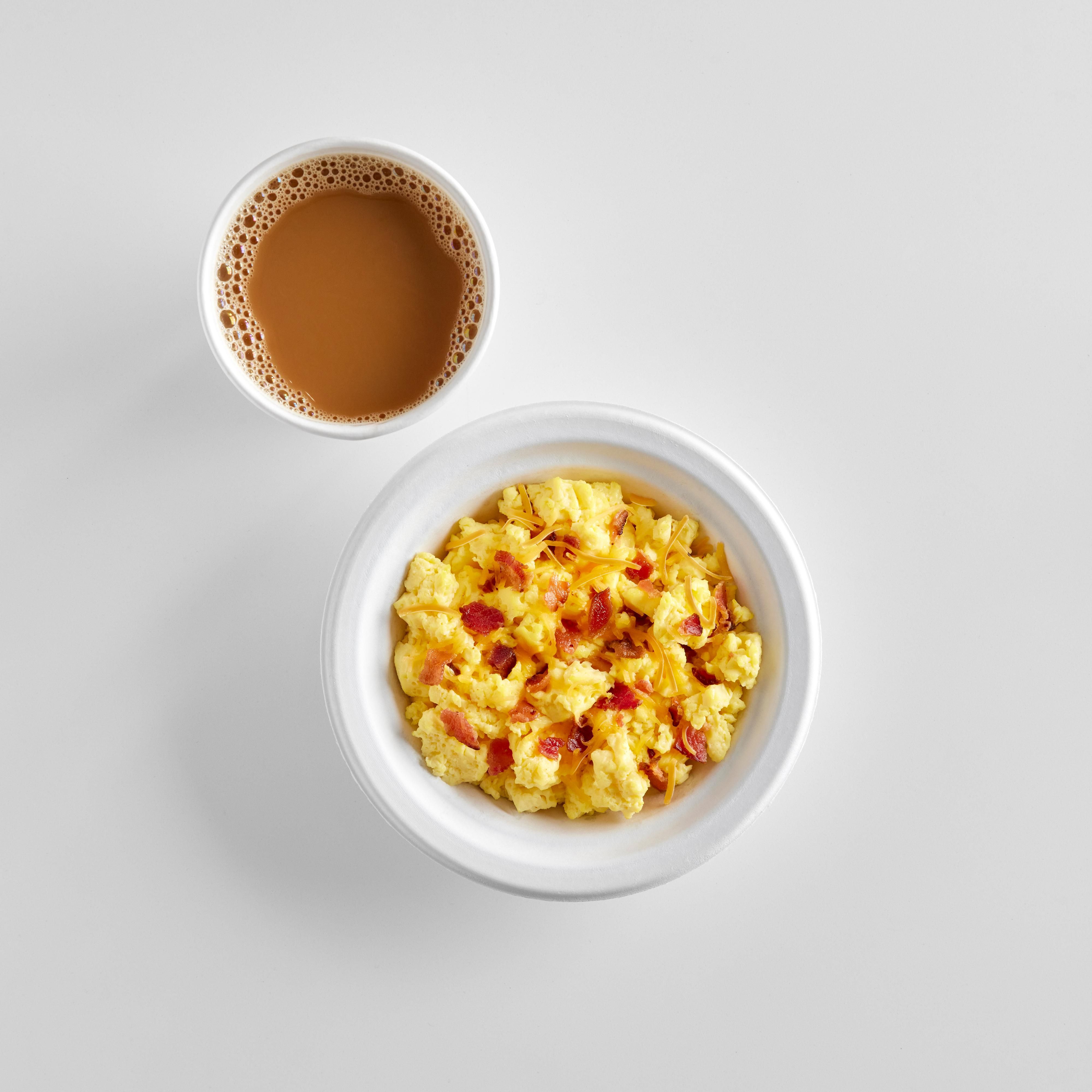 Build your own scrambled eggs bowl just the way you like them. 