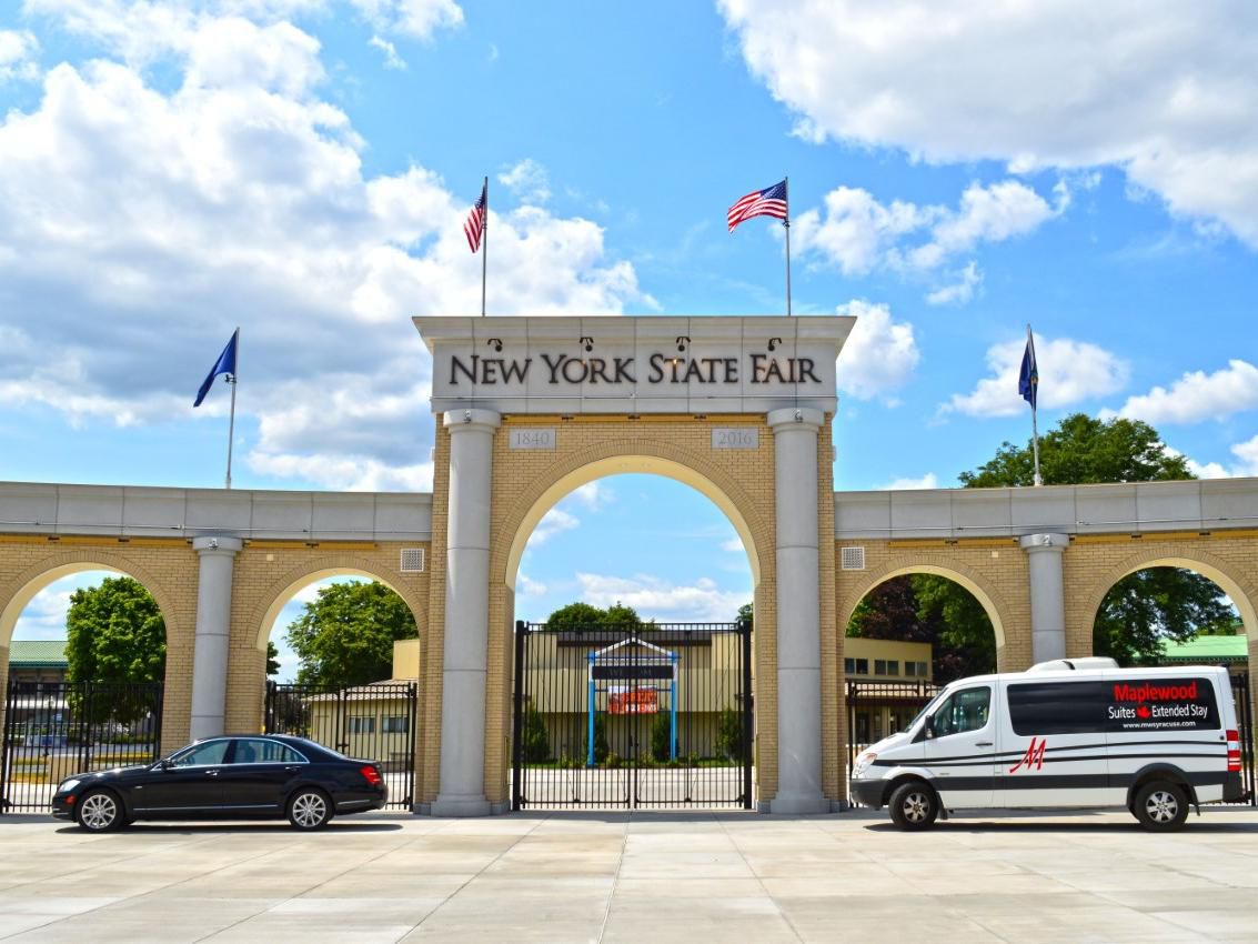 The New York State Fairgrounds features beautiful, historic buildings as well as the brand new Exposition Center, home of horse shows in the Northeast, Syracuse Nationals classic car show, New York Farm Show and Dairy Carousel, as well as nearly 200 events throughout the year. Complimentary shuttle service is available, except during NYS Fair.