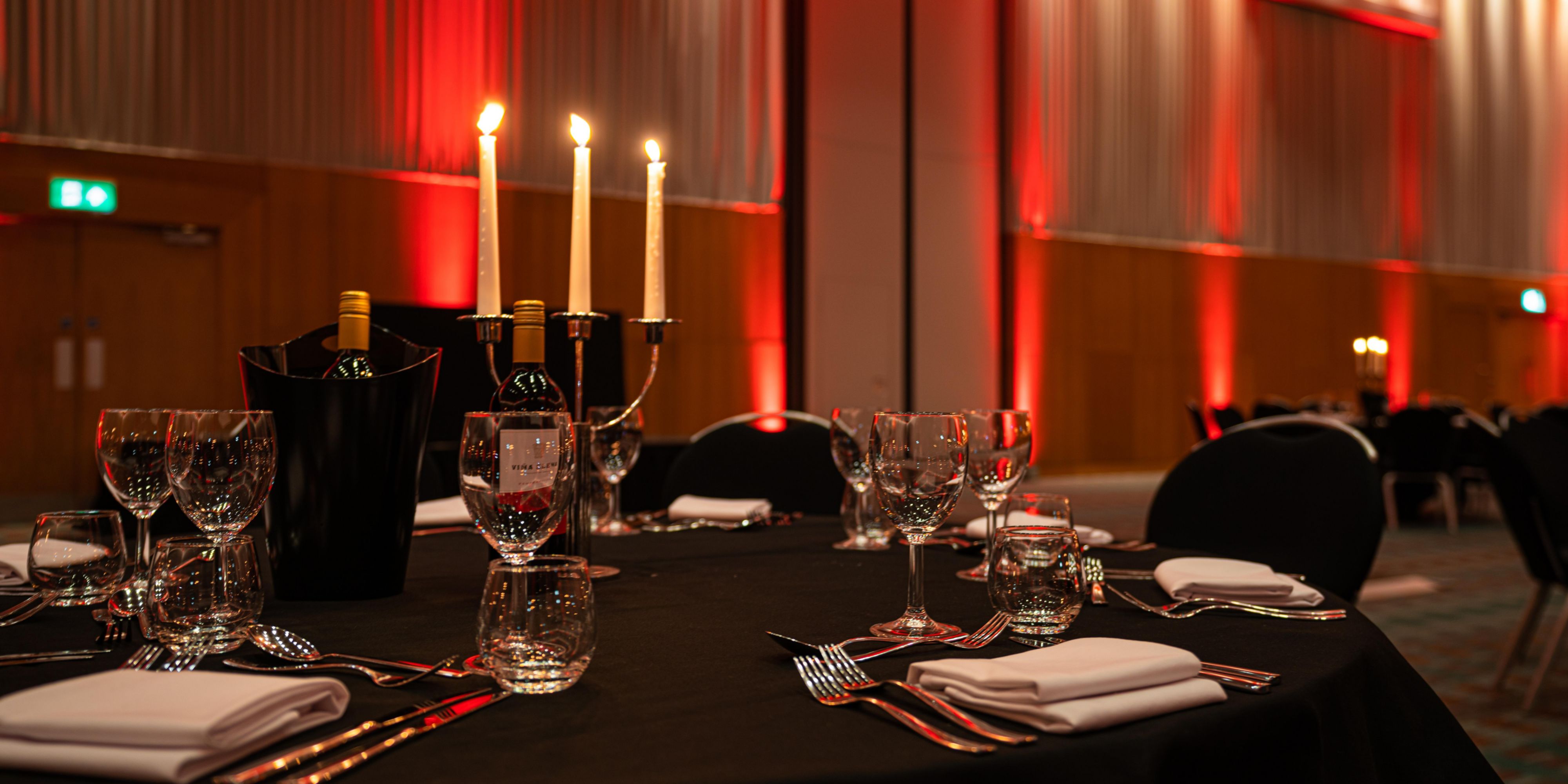 Table decoration in a hotel social events venue in central Manchester