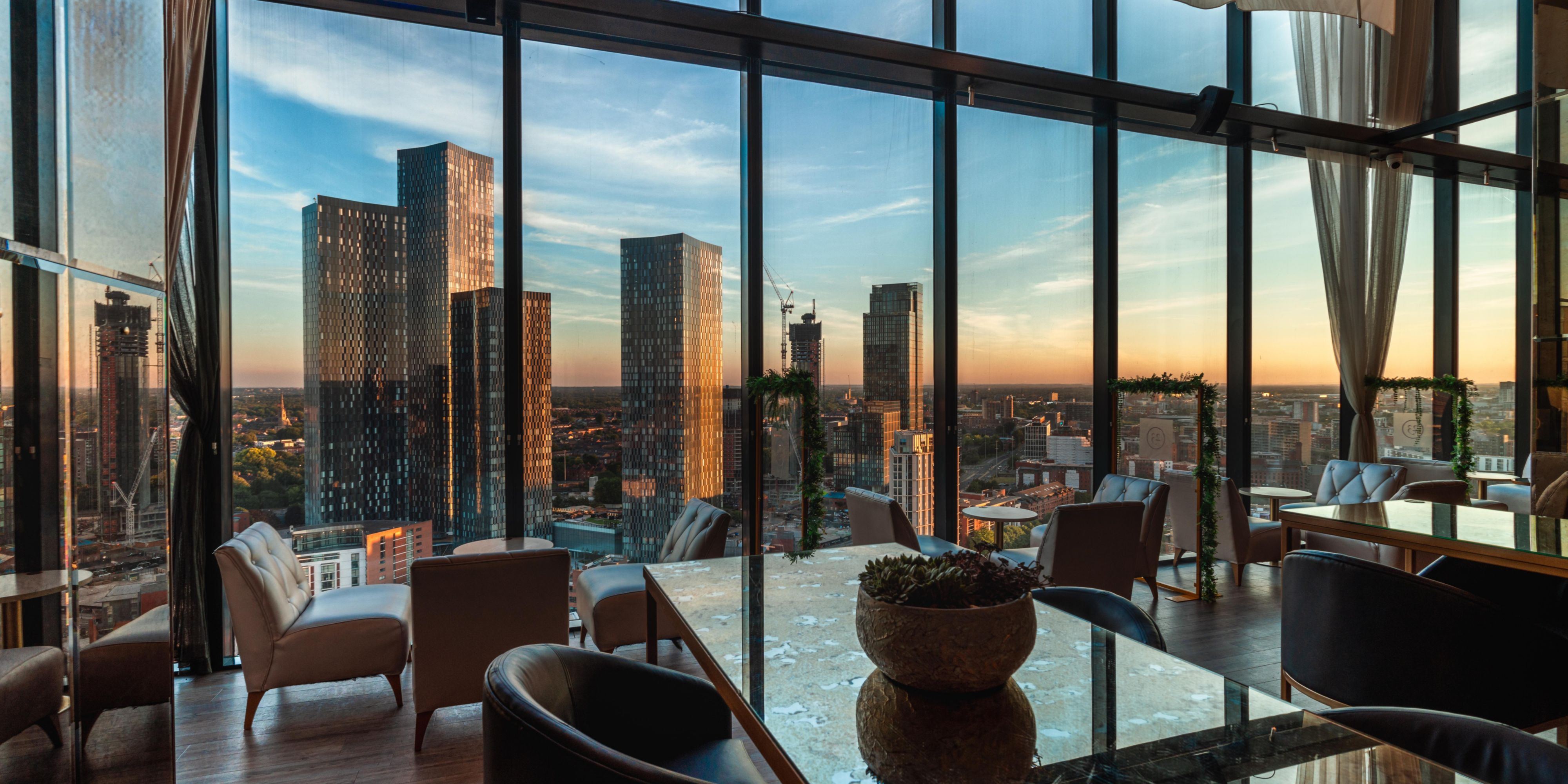 Indulge in award winning food at our Podium restaurant in Manchester with city views