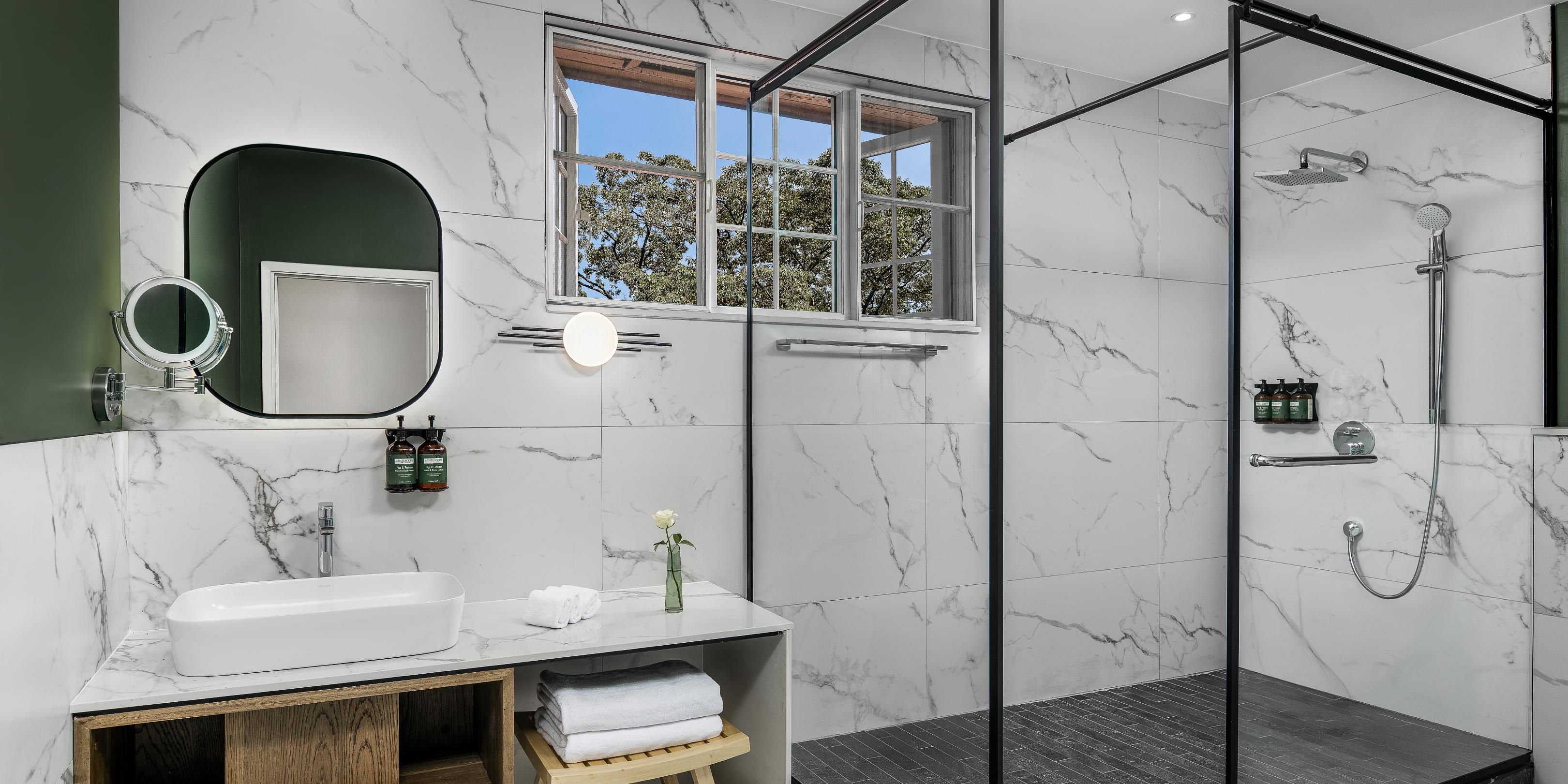 Our elegant bathrooms, a haven of refreshment