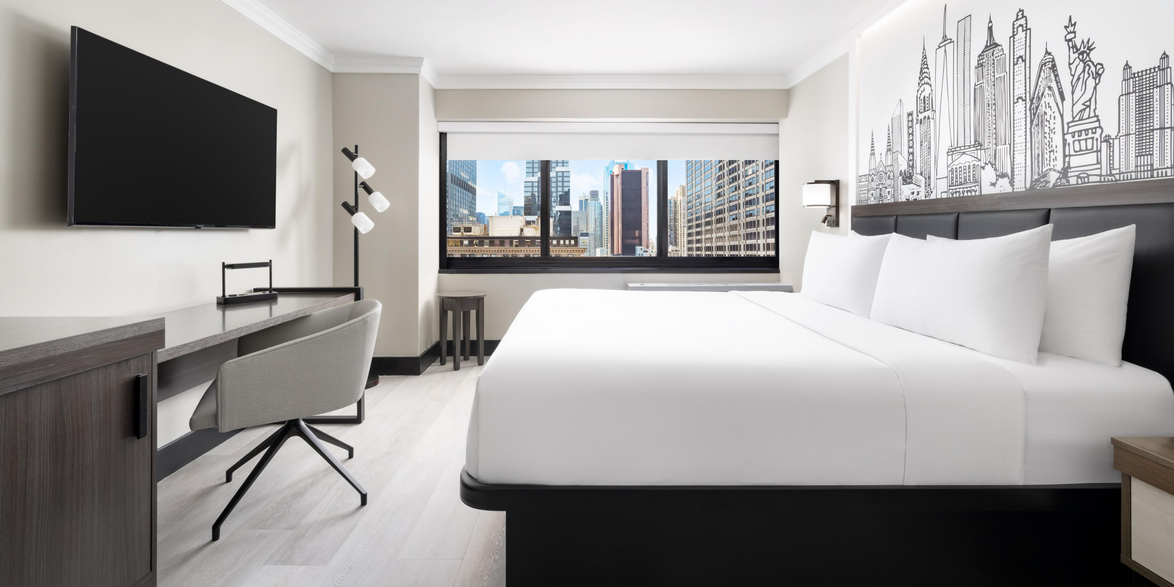 Renovated guest room with King Bed