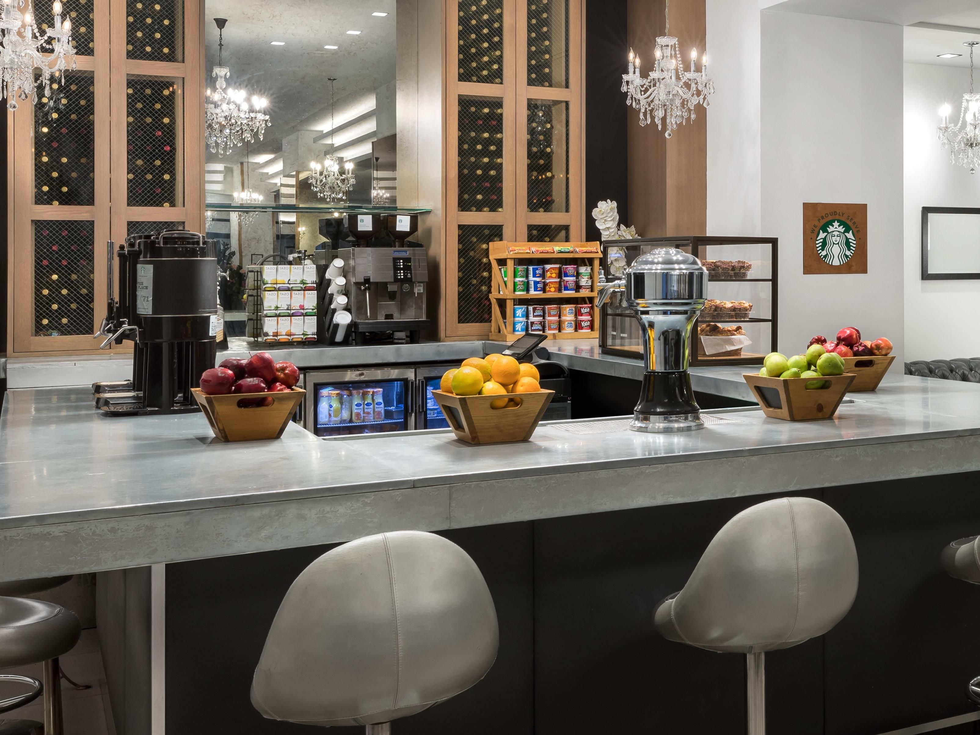 Start your day right with our daily Grab & Go breakfast available from 6:30 AM to 11:30 AM at the coffee counter. Enjoy freshly brewed coffee and tea, along with a selection of breakfast breads and fruit. Whether you’re in a hurry or just like to eat on-the-go, our convenient breakfast options are the perfect way to fuel up for the day ahead.