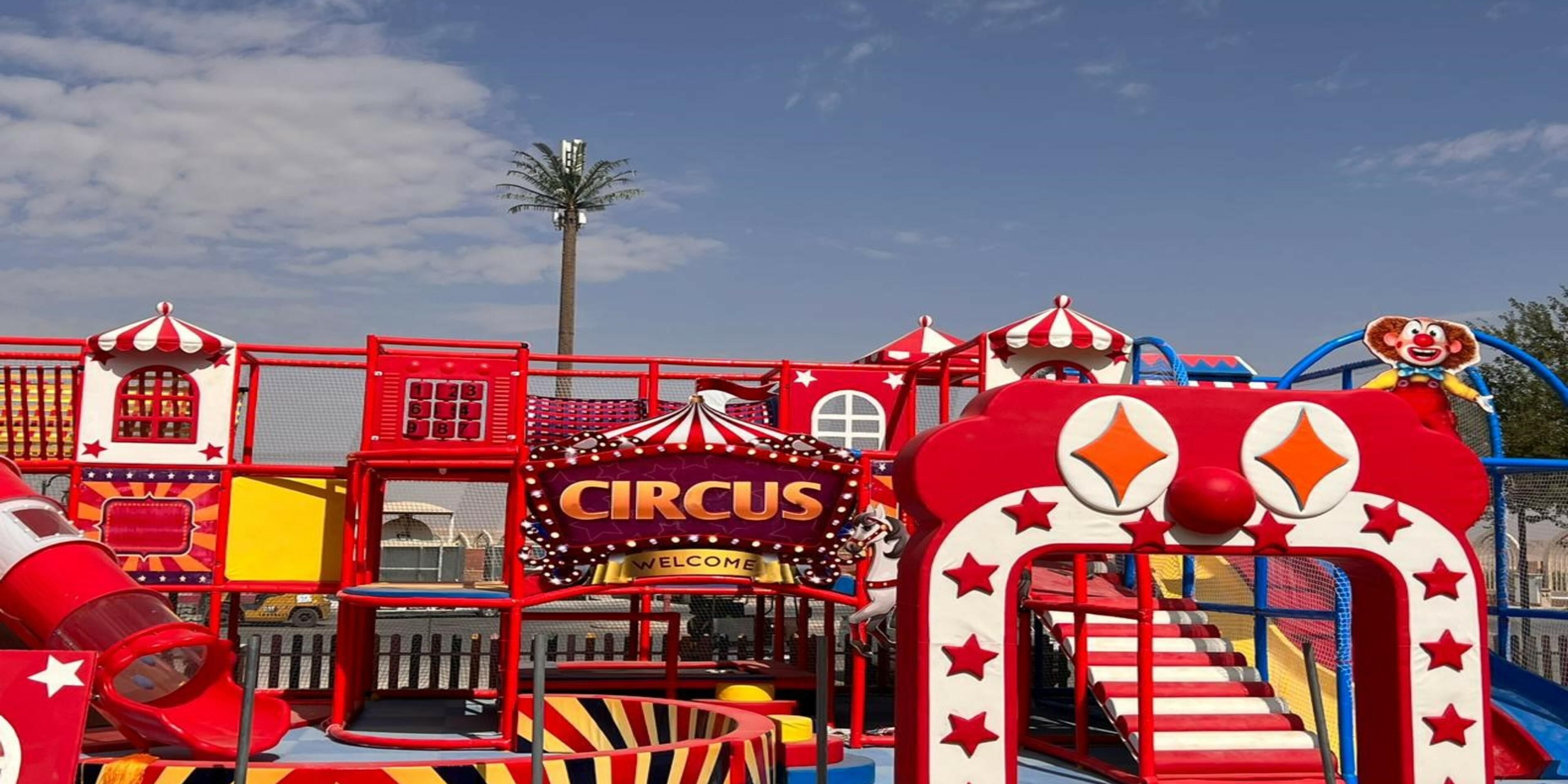 At our family resort in Riyadh, we have crafted a whimsical circus-style kids’ club. Awaken your children’s sense of adventure with our ball pool, slides, toy horses and more. The joy continues outdoors with a shaded play area and a kids’ pool.