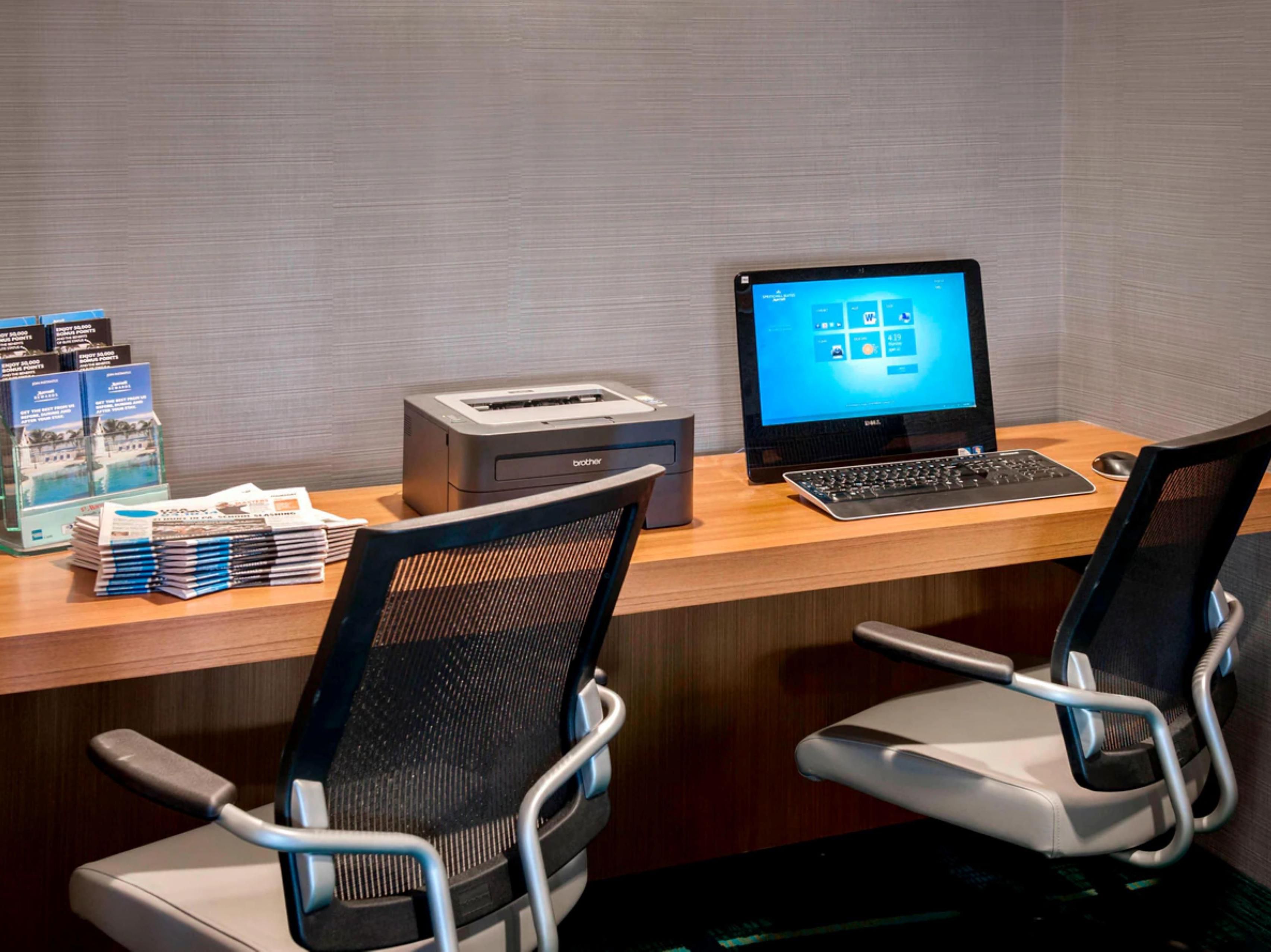 Need a quiet place to focus? Our 24/7 business center has you covered with fax services, printing capabilities, and handy office supplies. It’s a convenient space for finishing a presentation, handling last-minute tasks, or simply staying connected while you’re away from the office in Willow Grove, whether you’re here for work or leisure.