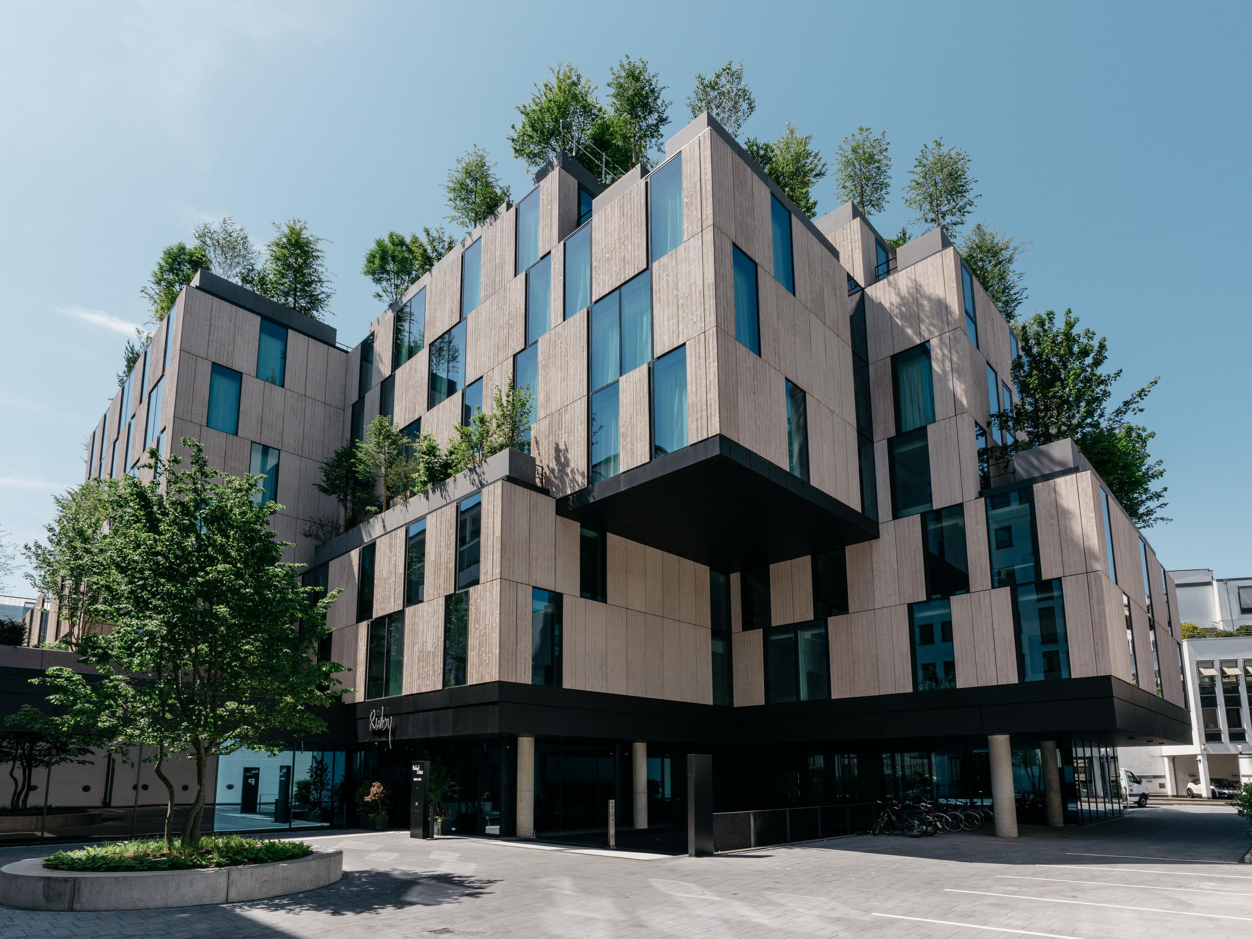 Striking Ruby Ella façade near Cologne city centre