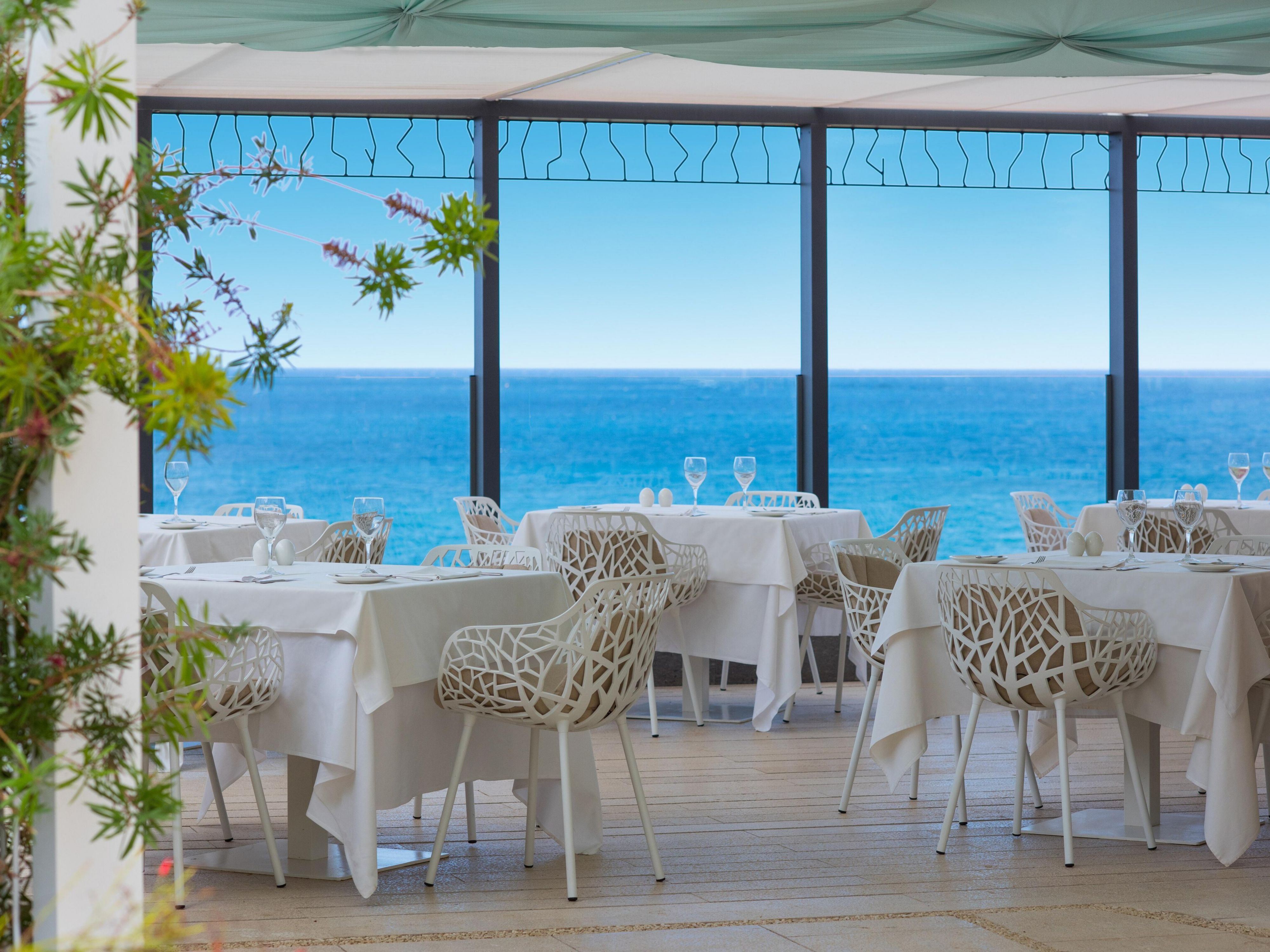 restaurant seating area with a view