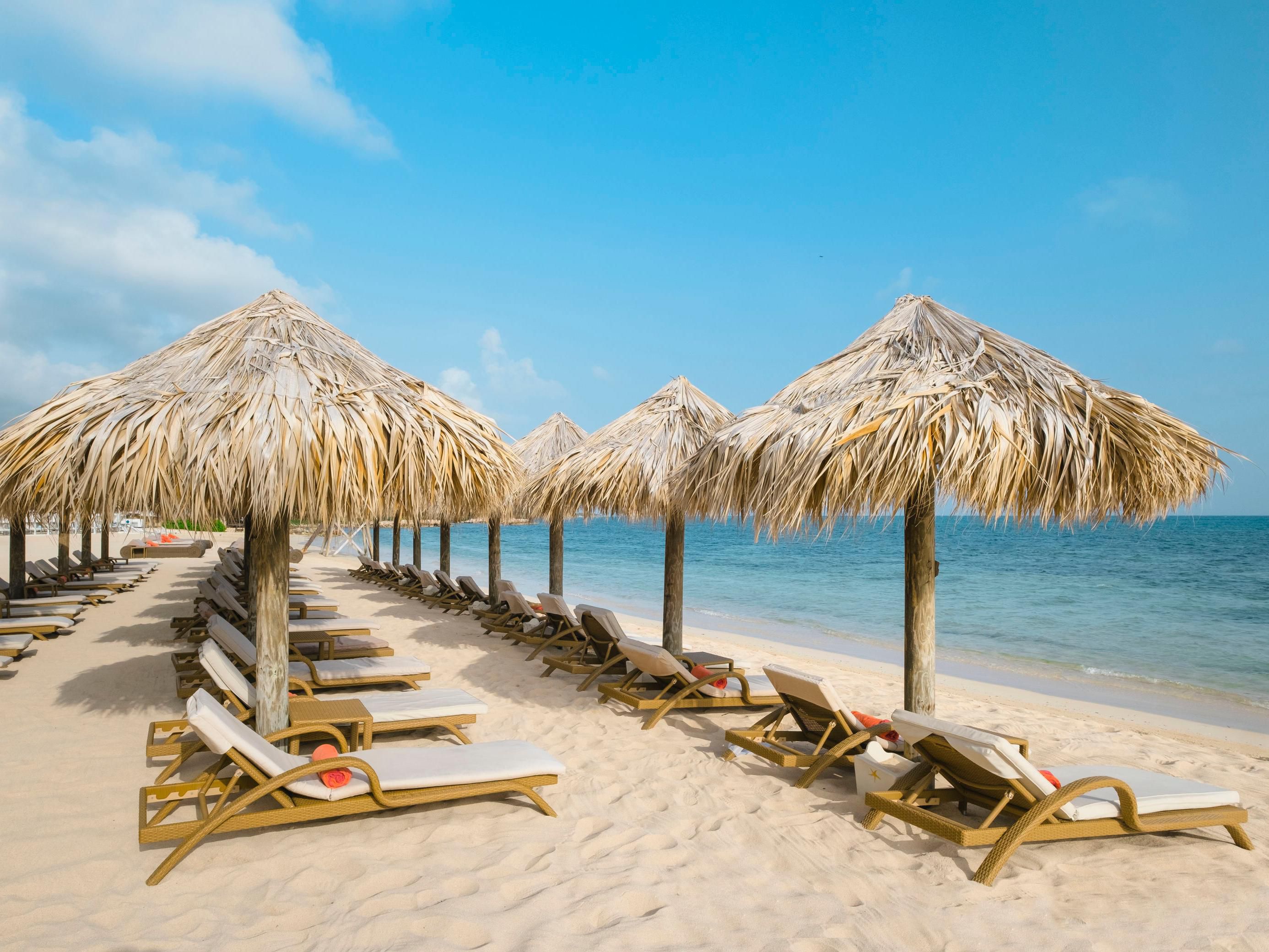 Cabanas on beach