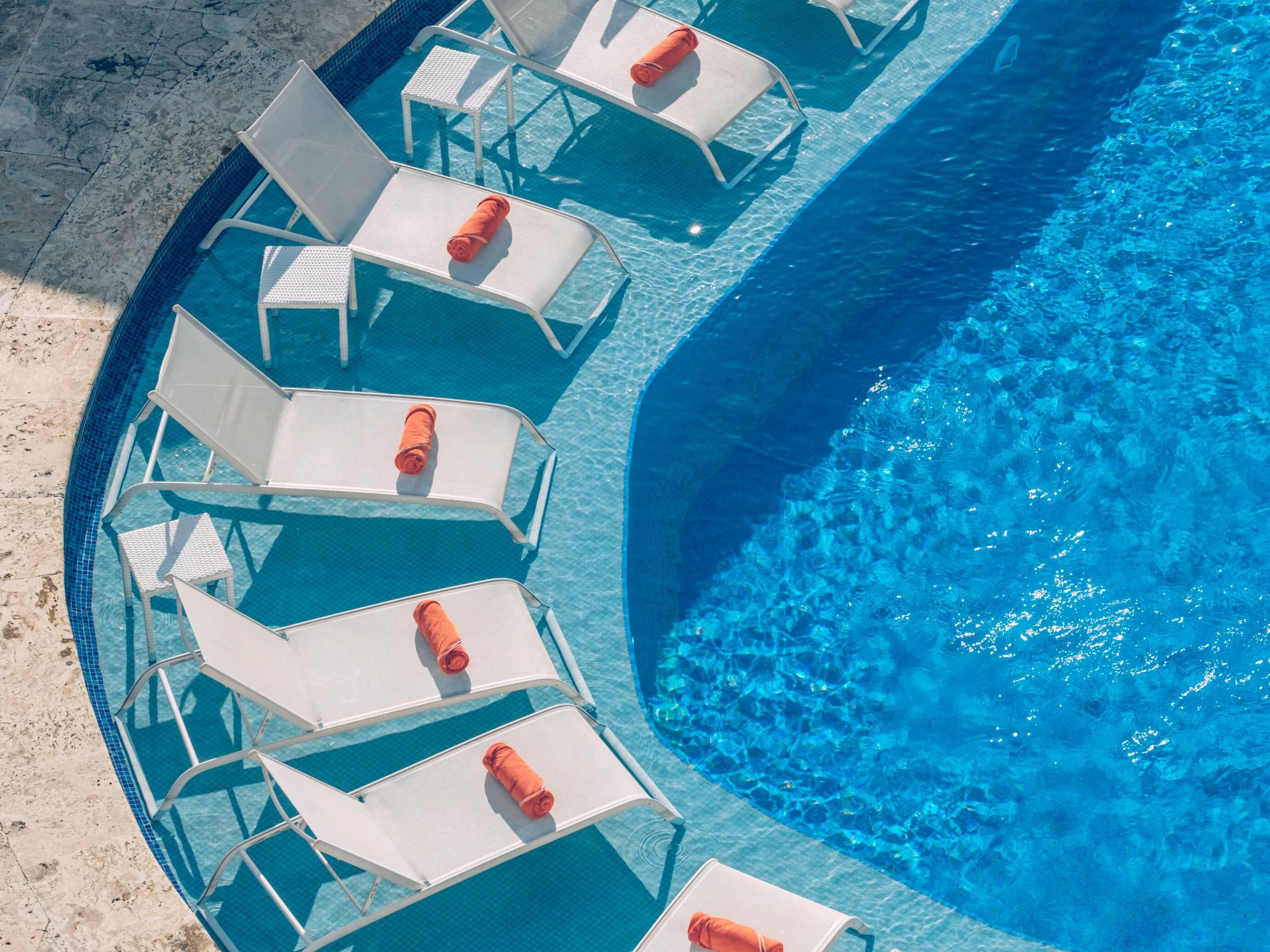 Cabanas on pool