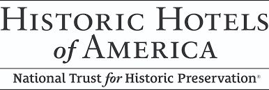 Logo that reads "Historic Hotels of America, National Trust for Historic Preservation"