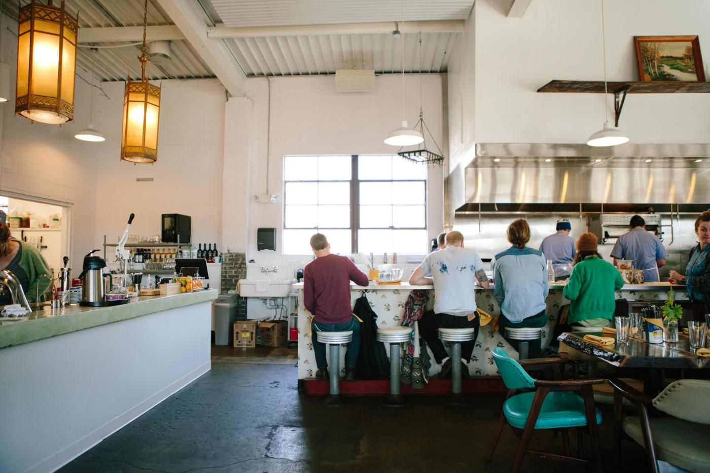 Guests dine at Milktooth's open kitchen in Indianapolis.