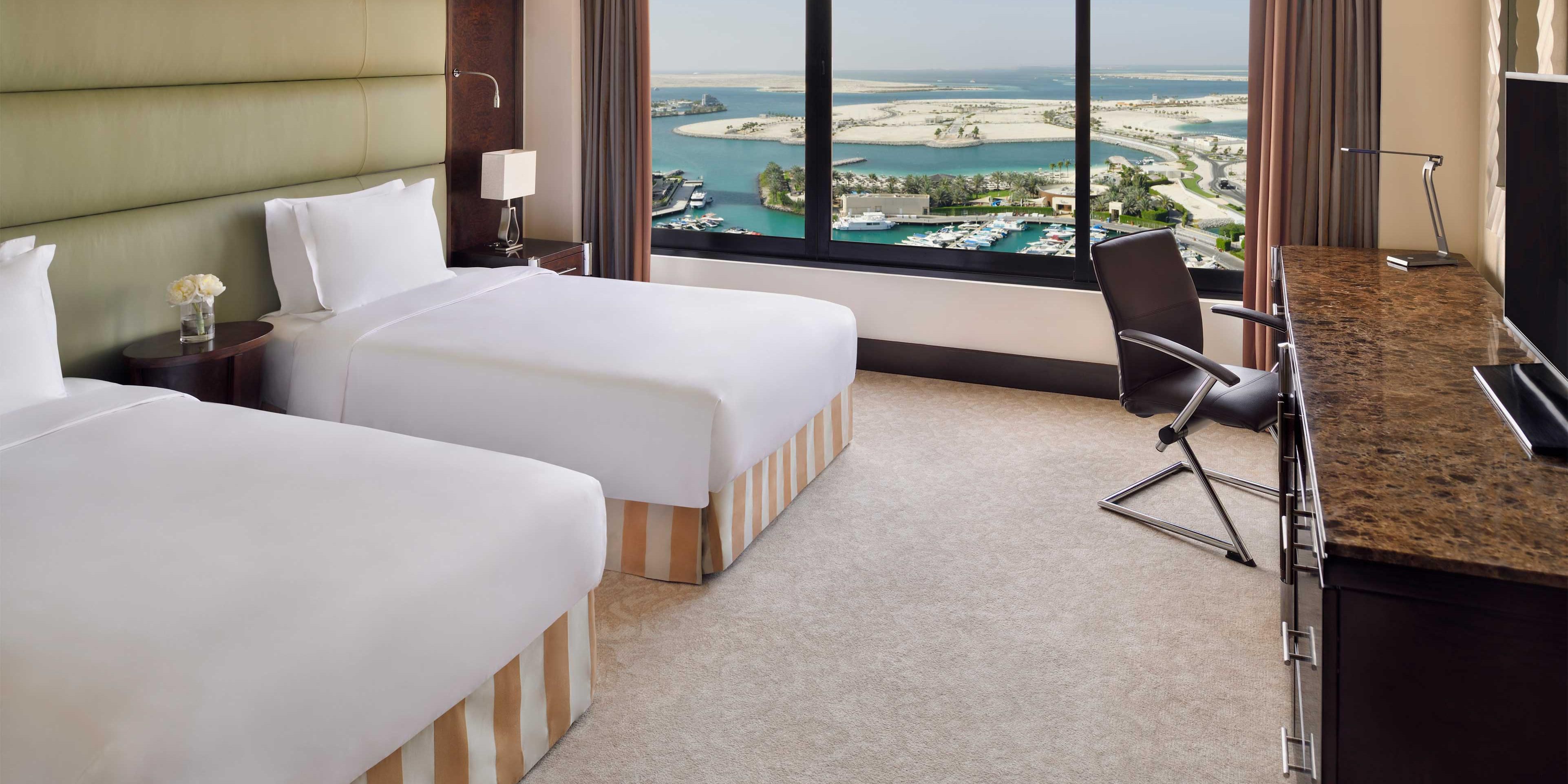 Glaze out over the marina and the Arabian Gulf