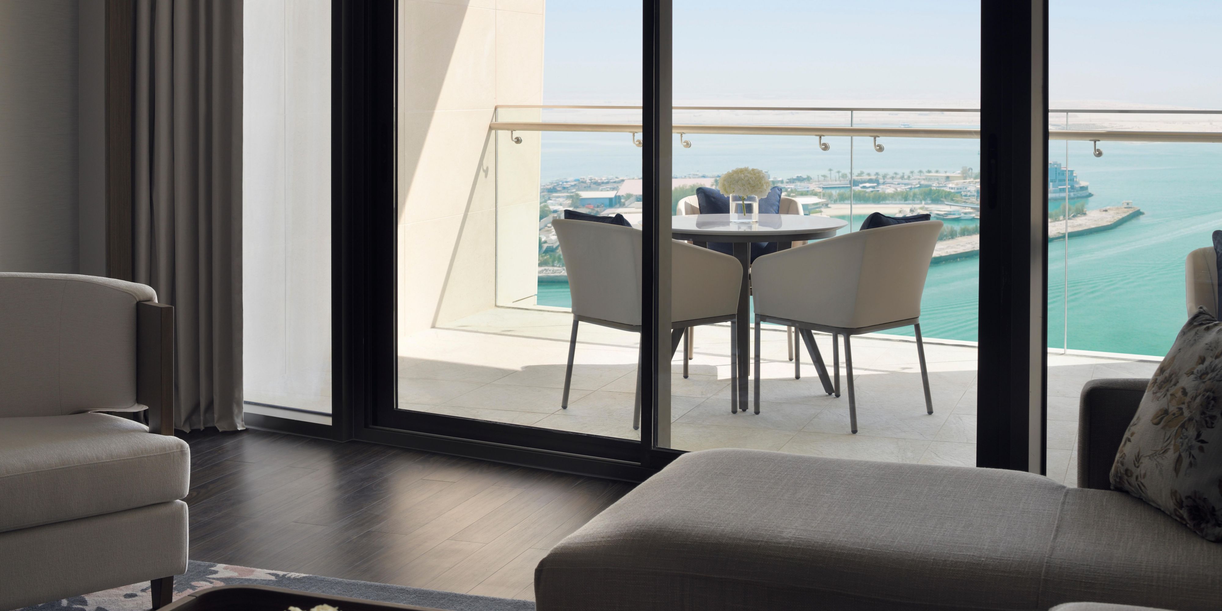 Stunning Sea View Balcony in Abu Dhabi Luxurious Hotel Apartment