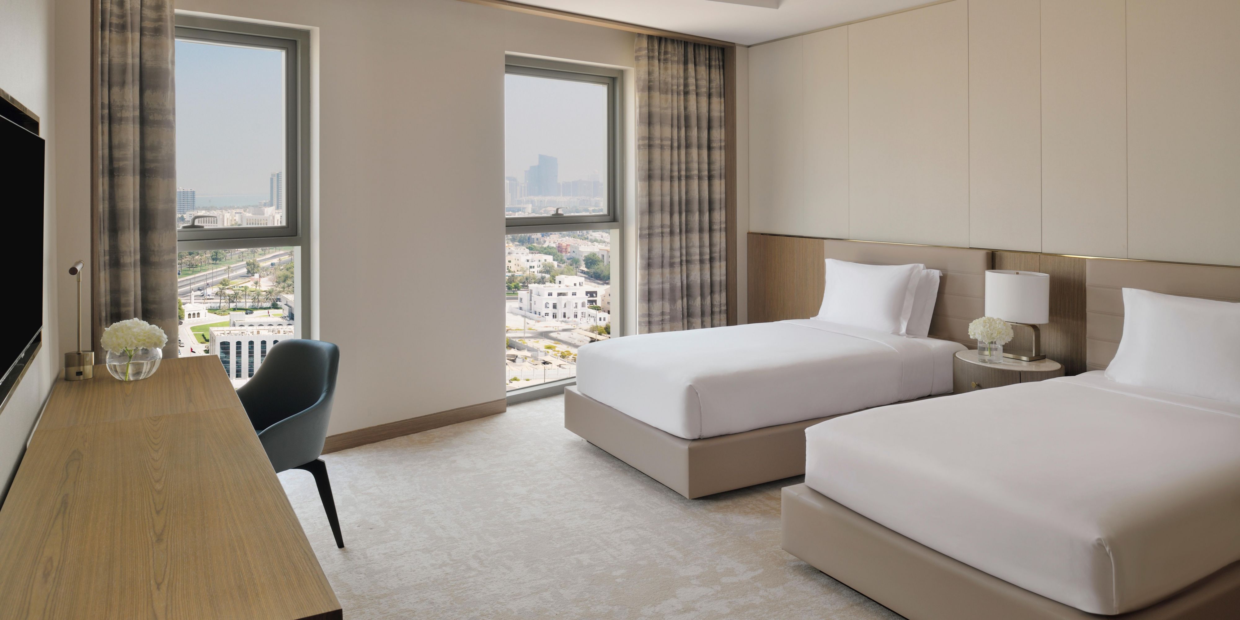 Two bedroom apartment city view with walk in closet
